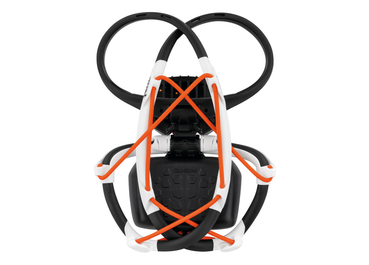 Petzl Iko Core headlamp for running, wrapped up for packing