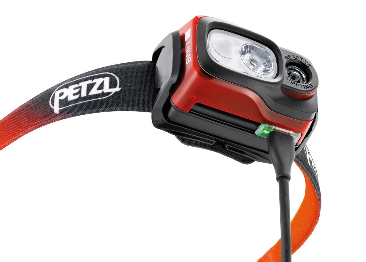 Close up of Petzl Swift RL Outdoor Headlamp