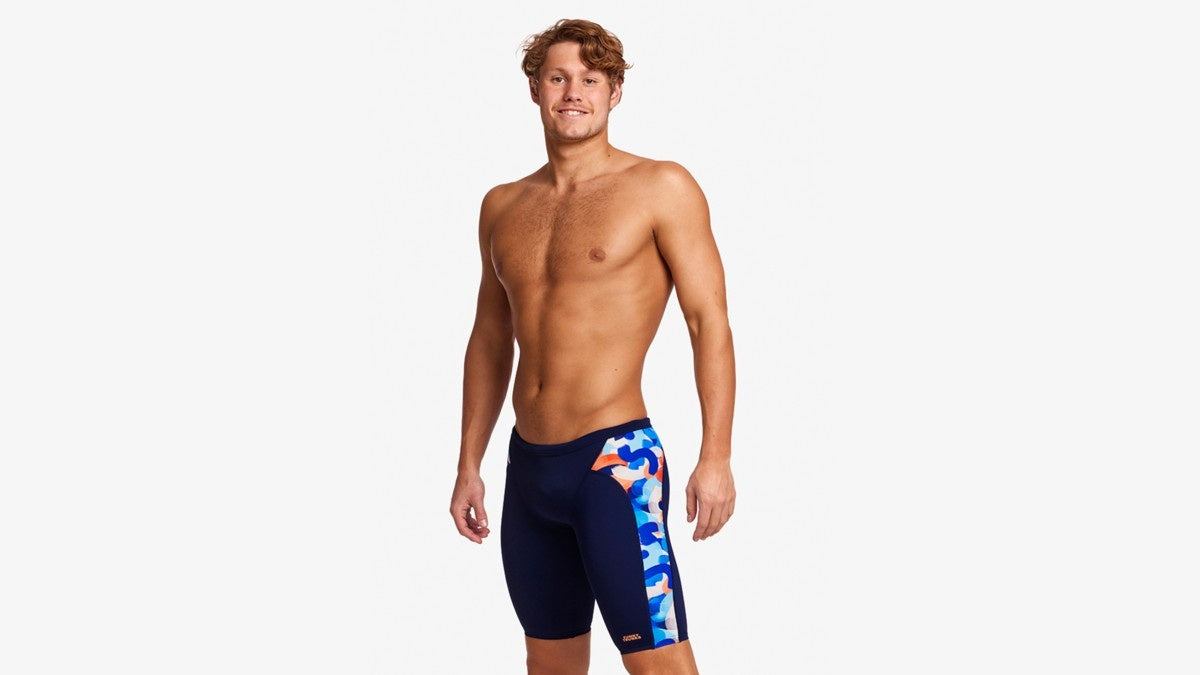 swim jammer, waist 38, funky trunks for men