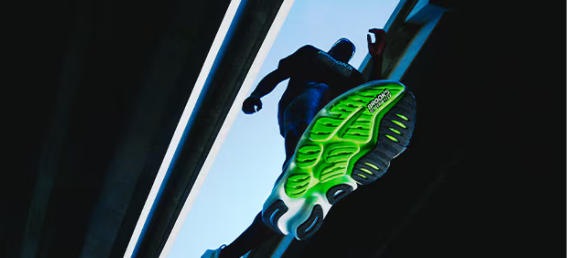man running in the new glycerin flex run shoe