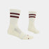 SAYSKY unisex running socks, cushioned and breathable sock for running, white socks with red stripe details, image of SAYSKY socks on a white background