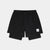 saysky pace 2-in-1 runnning short for men in black, comfortable running short with pockets, shorts on white background