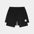 saysky pace 2-in-1 runnning short for men in black, comfortable running short with pockets, shorts on white background