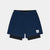 saysky 2 in 1 pace shorts 5 inch, running short with under compressive short, navy blue colour, shorts on white background