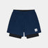 saysky 2 in 1 pace shorts 5 inch, running short with under compressive short, navy blue colour, shorts on white background