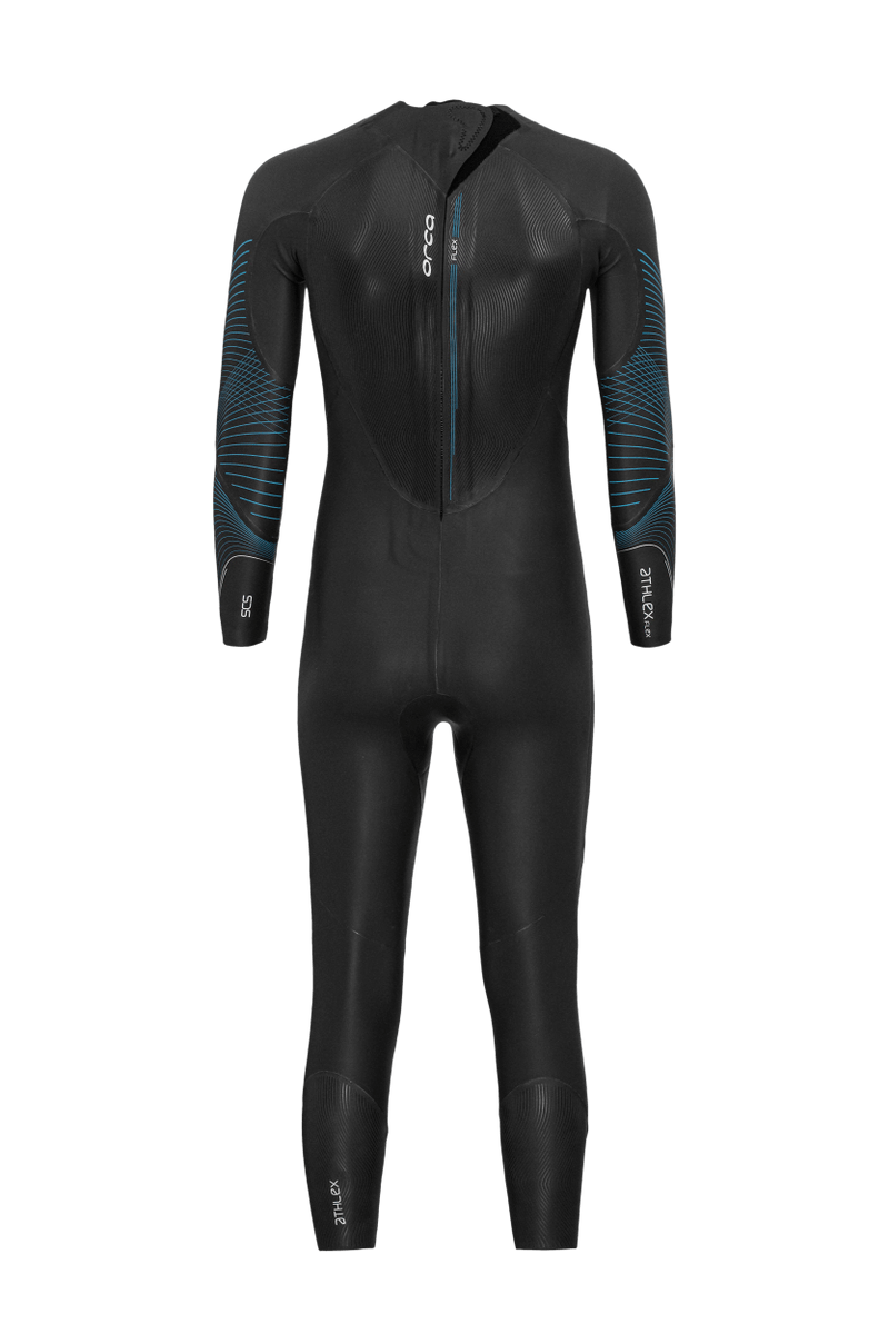 Orca Athlex Flex V2 Triathlon wetsuit for men black blue, back