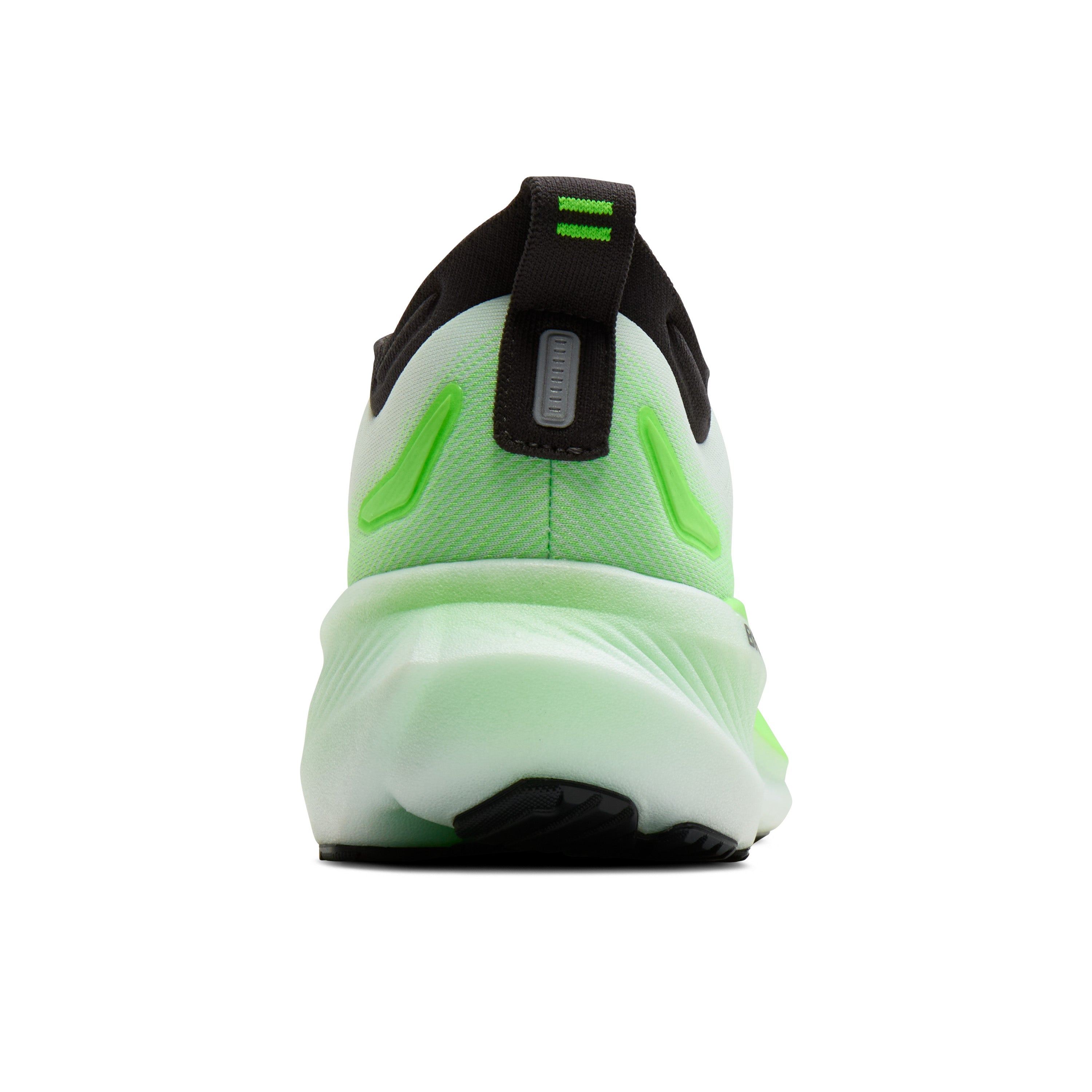 Back view of the heel  area of the Brooks Glycerin 23 for men in the white phantom green colour