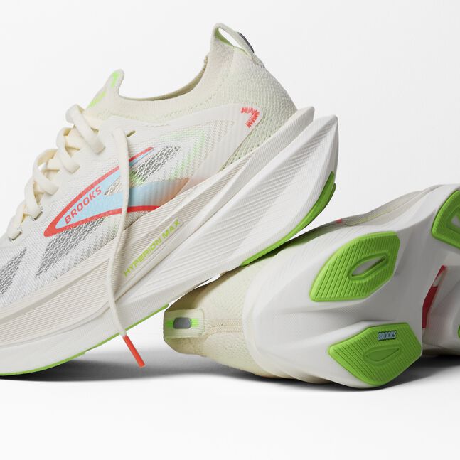 Brooks womens road racing shoe hyperion max 3 white and green