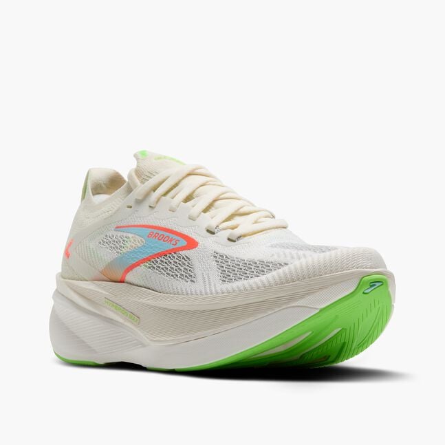 Brooks womens road racing shoe hyperion max 3 white and green