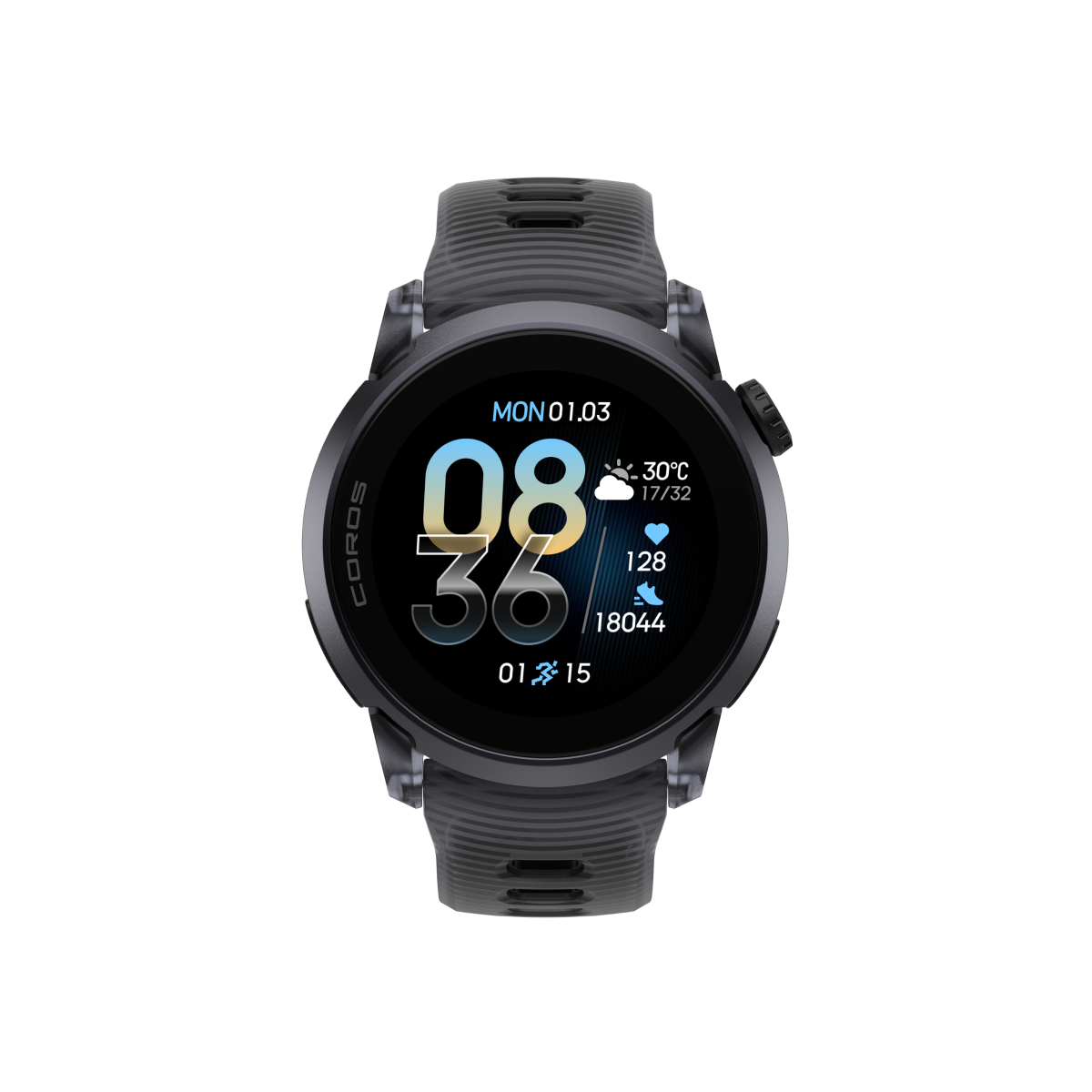 coros pace 4 smart watch in aluminium, black colour