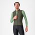 man wearing castelli espresso vest for wind protection while cycling, dark green colour