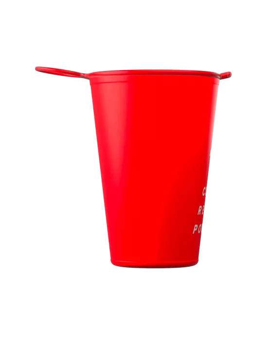 Soft reusable compressport fast cup in red colour with loop handle