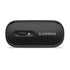 Black Garmin heart rate monitor device with a green light