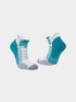 Hilly Socks, running socks, socklet length, teal and white colour