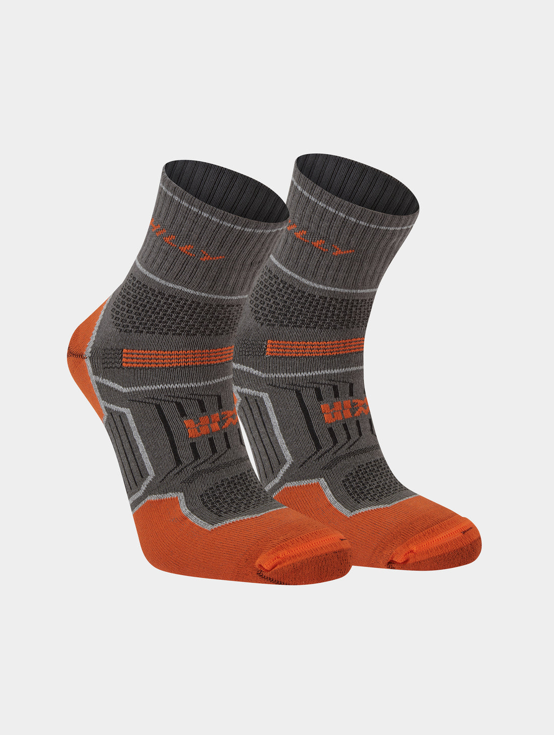 Hilly Twin Skin run socks in grey and orange