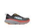 Grey with red accent hoka bondi 8 running shoe