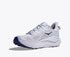 Inside view of white and blue hoka womens challenger 8 trail runner