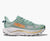 Green hoka challenger 8 running shoe with yellow logo
