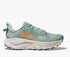 Green hoka challenger 8 running shoe with yellow logo