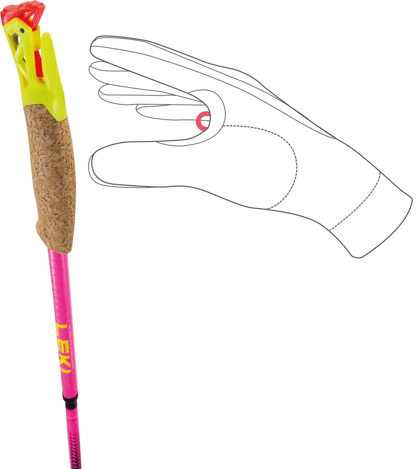 Leki Ultratrail FX.One Superlite Carbon Trail Running Pole for races, ergonomic handle