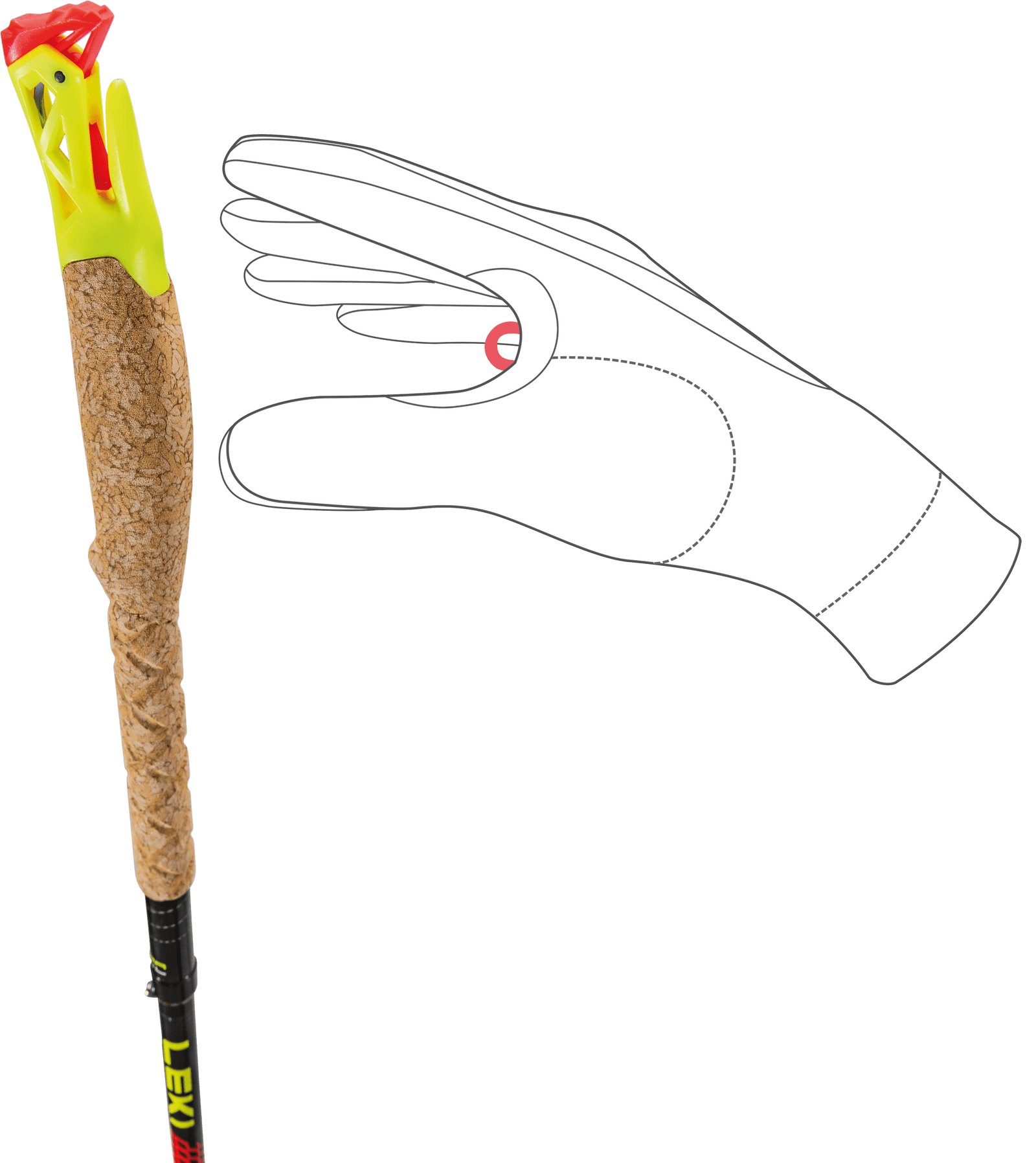 Leki Ultratrail FX.One Hiking and Trail Running Pole showing ergonomic handle