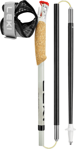 Leki Ultratrail FX.One Hiking and Trail Running Pole, grey and black poles, folding mechanism