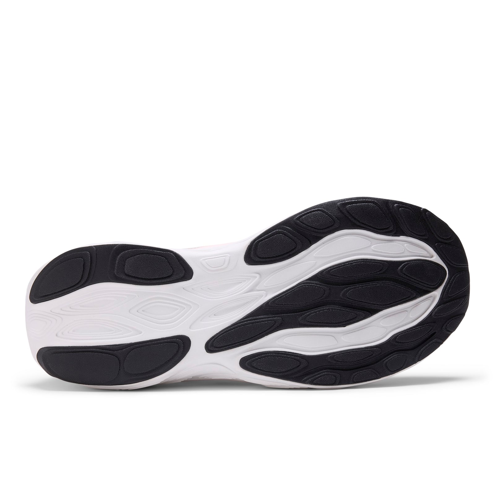 New Balance 1080 For Men Close-up of a shoe sole with black and white design on a white background