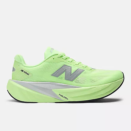 NB Rebel V5, responsive lightweight running shoe for women, lime green colour side angle