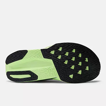 NB Rebel V5, responsive lightweight running shoe for women, lime green colour, close up of sole
