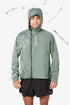 Nnormal trail rain jacket model with water