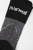 Close up of Nnormal running sock, black and white