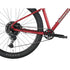 Nukeproof Tracker 290 Comp, aluminum frame hardtail mountian bike, red frame, close up of drivetrain