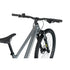 Nukeproof Tracker 290 Race, aluminium framed hardtail mtb race bike, grey coloure frame, back of handlebars