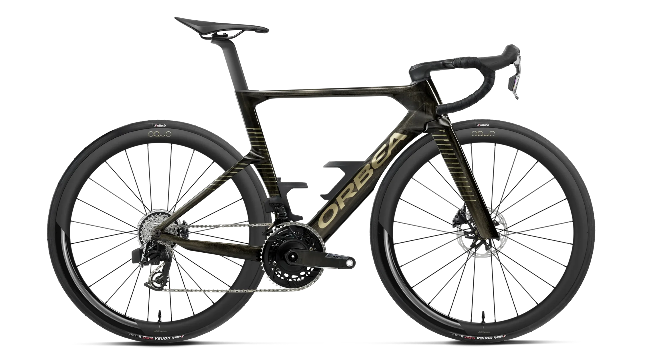 Orbea Orca Aero M21E LTD Road Bike in Magic gold and titanium colour
