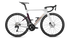 Orbea Orca Aero M30i Ltd road racing bike, side profile, in white with wine detailing