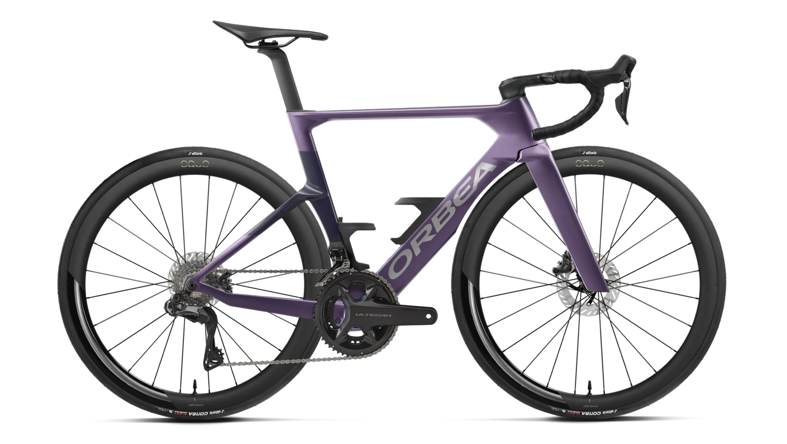 Orbea Orca Aero racing bike in plum colour