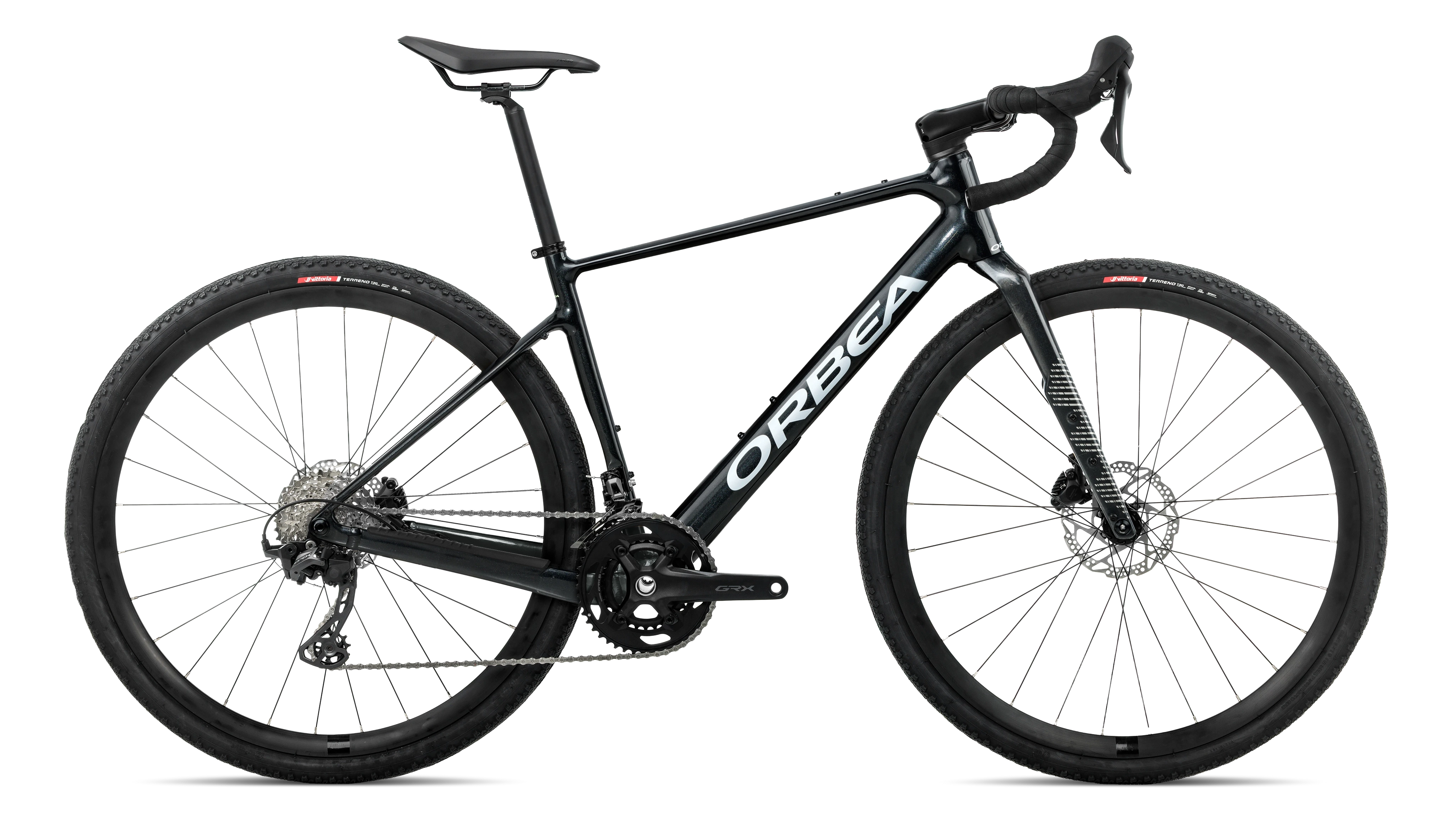 Side profile of the Orbea Terra H30 2027 model in diamond black colour