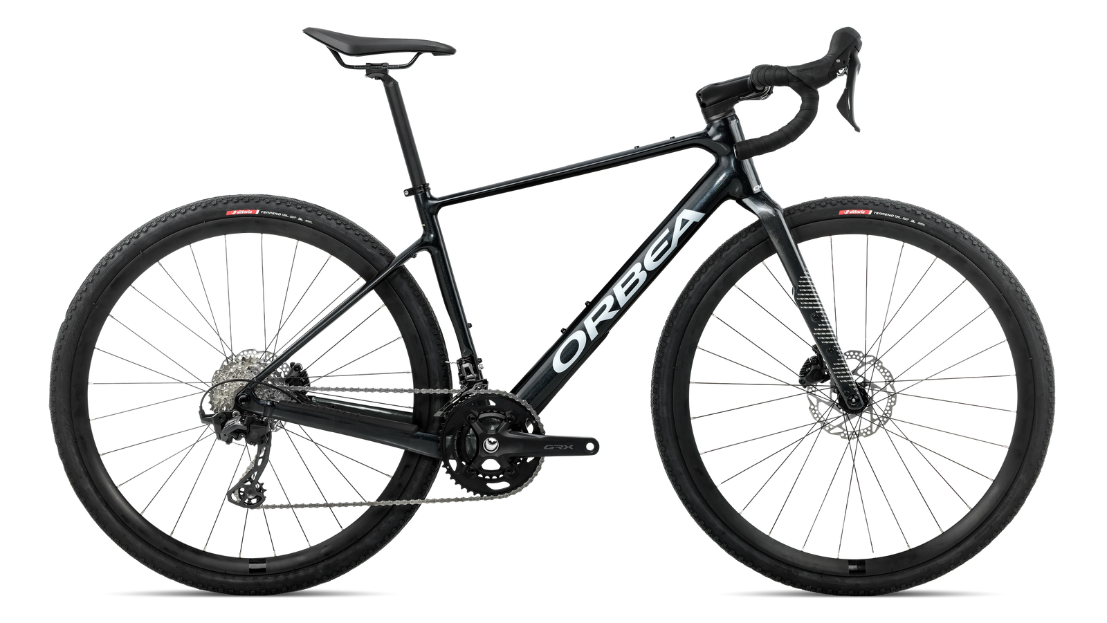 Side profile of the Orbea Terra H30 2027 model in diamond black colour