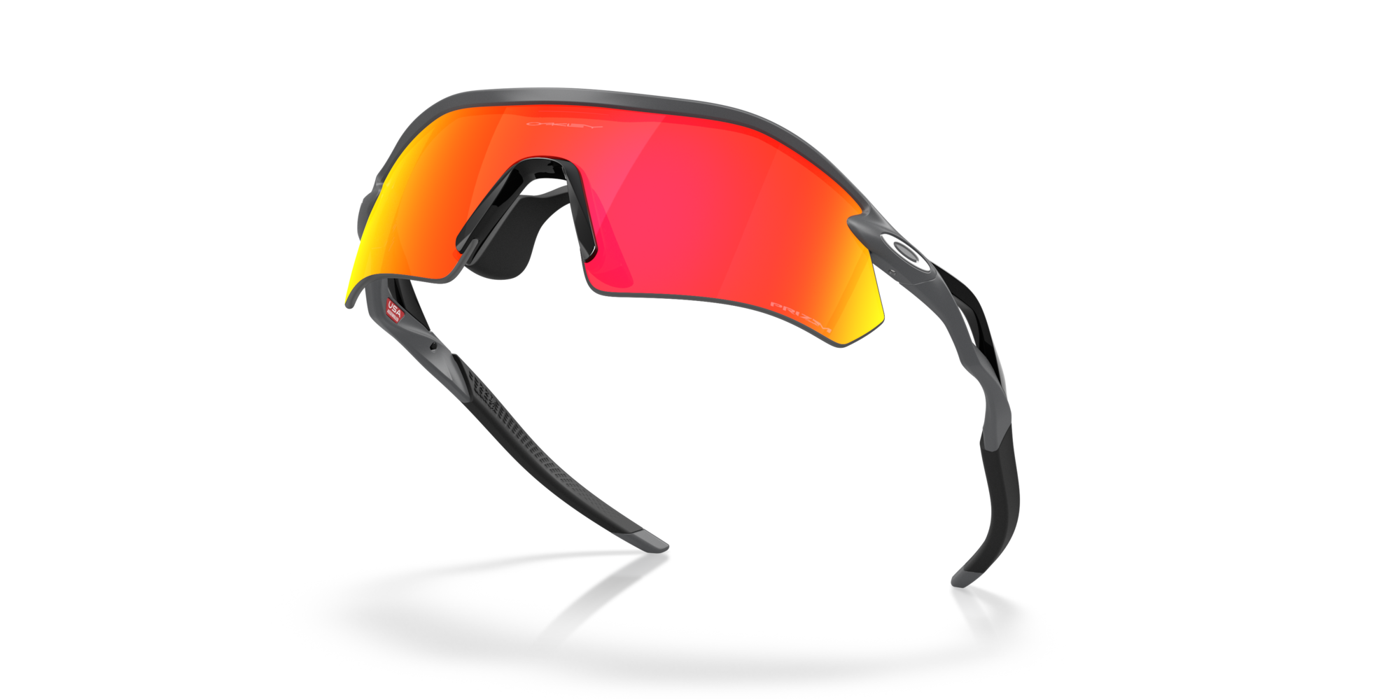 Oakley radar plate prizm ruby lenses matte carbon frame front overview