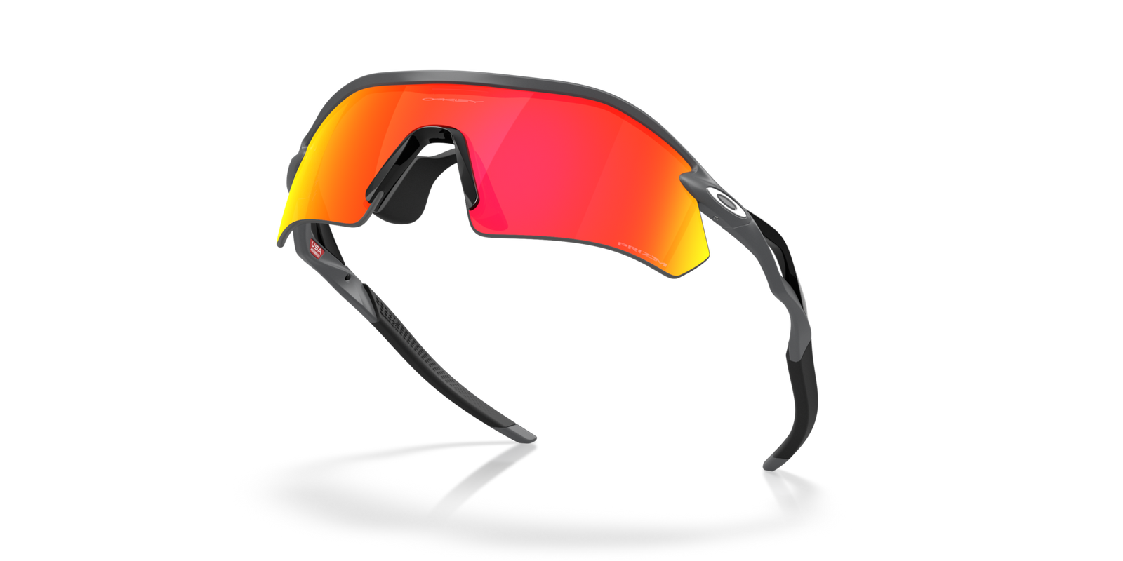 Oakley radar plate prizm ruby lenses matte carbon frame front overview