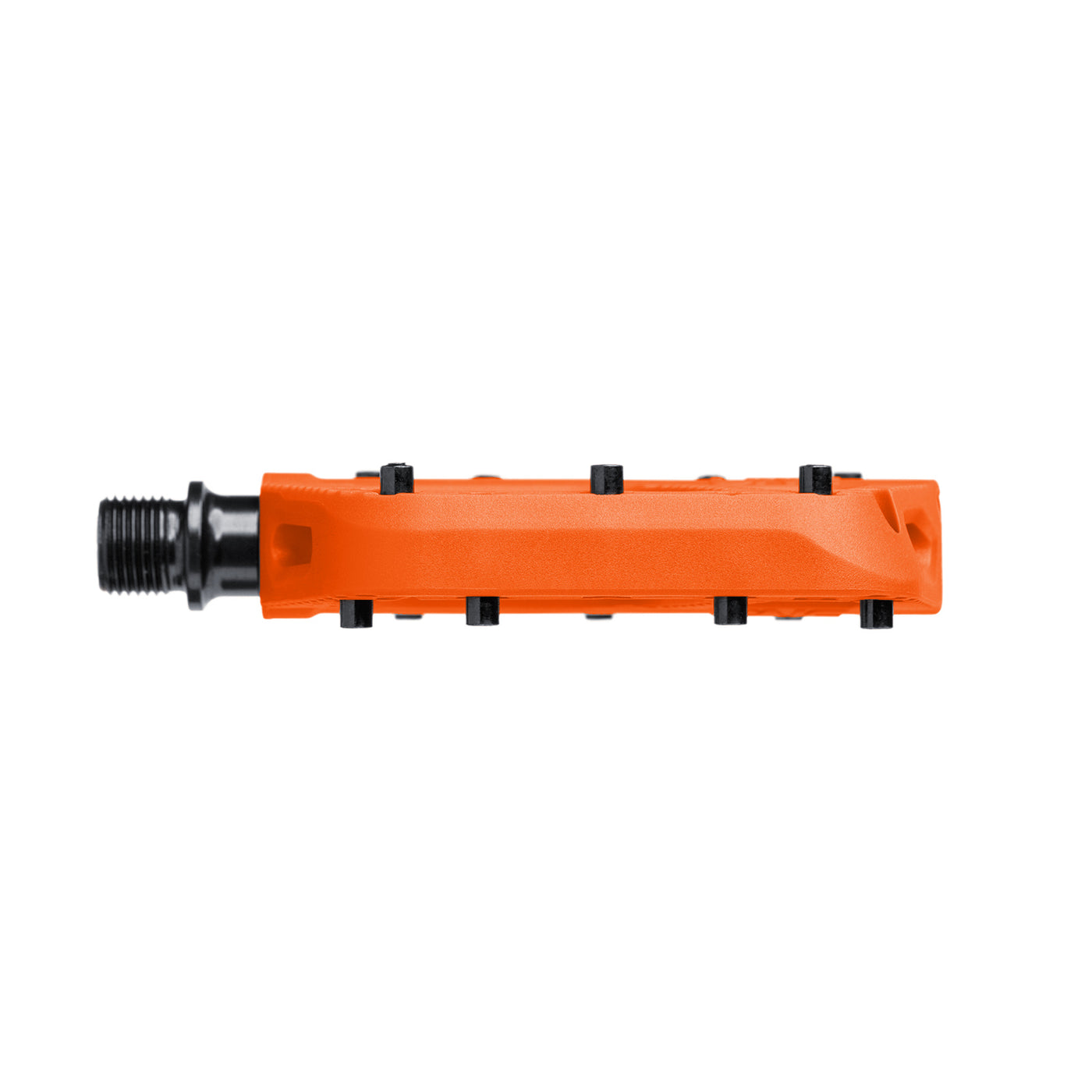 one up small comp pedals, orange bike pedal, side of pedal