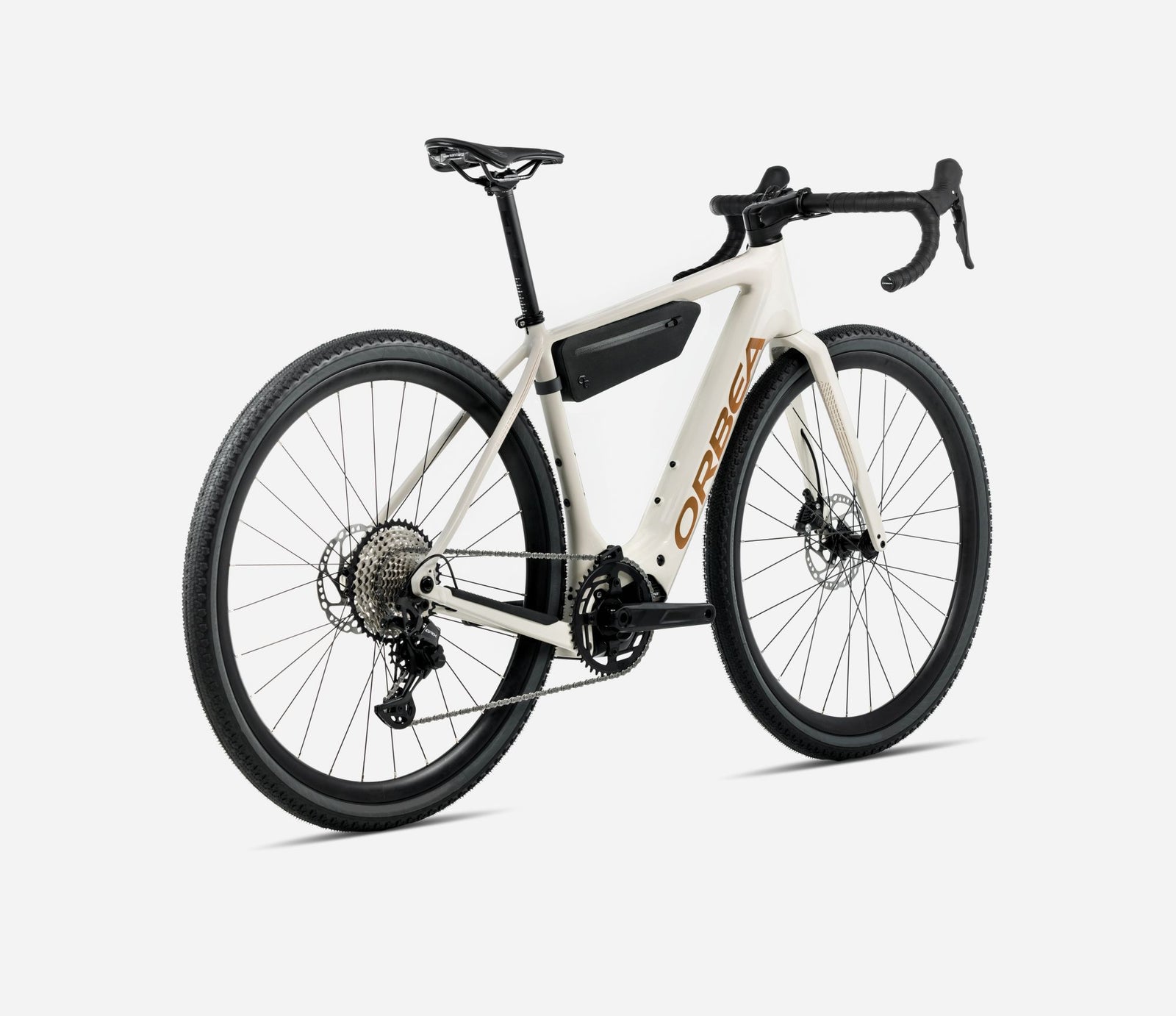 Orbea Denna Electric Gravel Bike in Ivory White colour, showing rear view