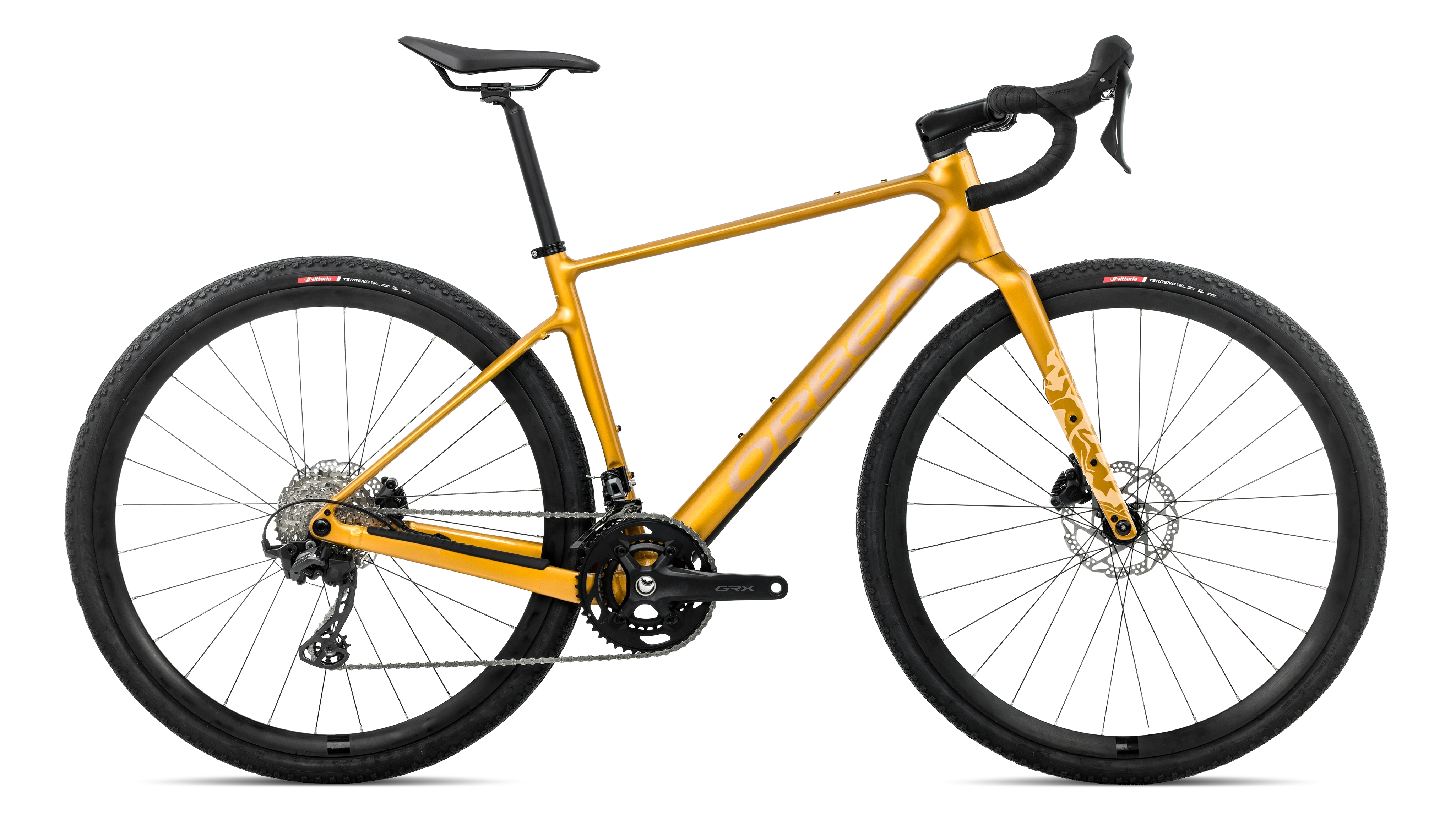 Side profile of the Orbea Terra H30 2027 model in bumblebee yellow colour