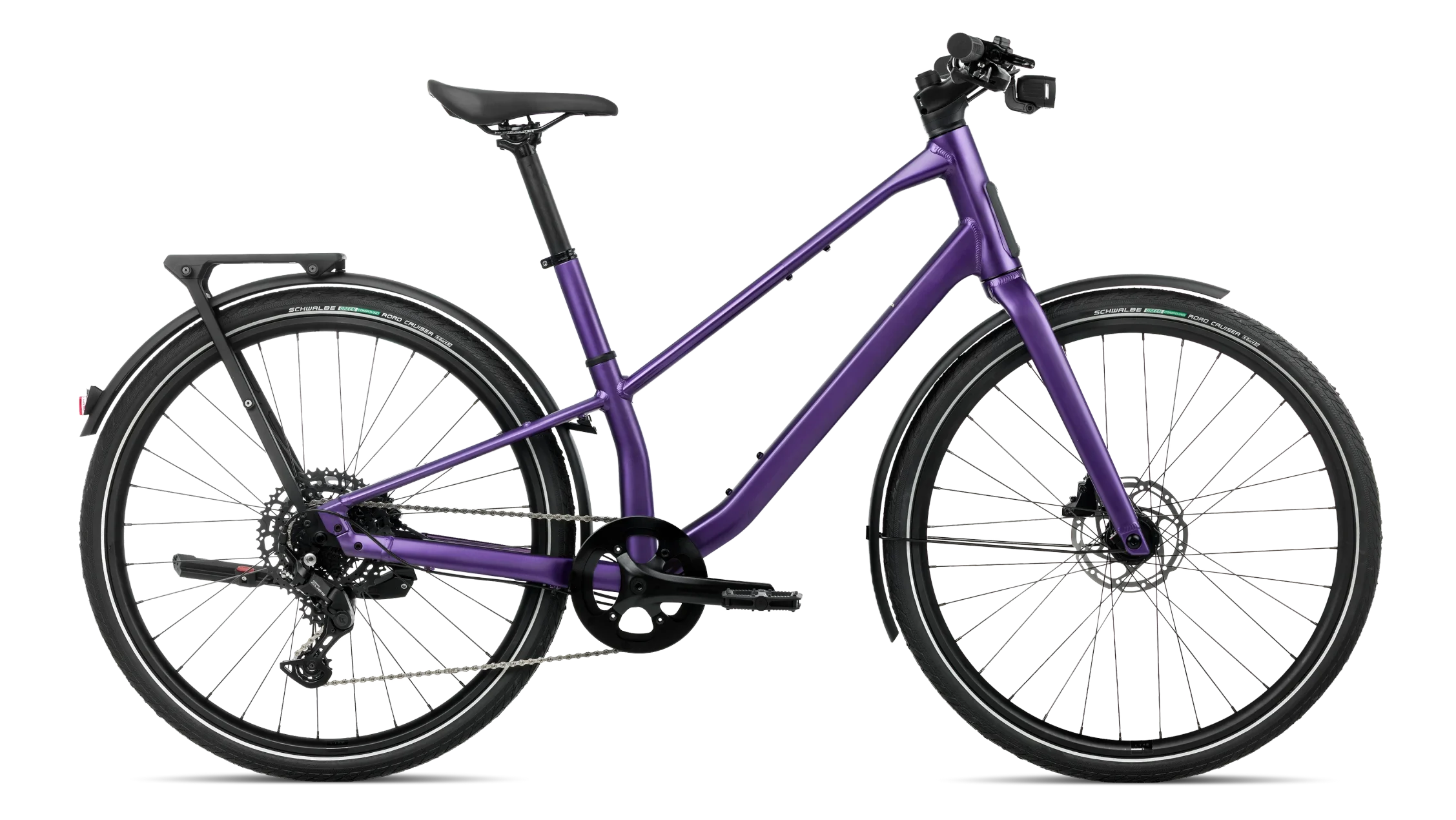 orbea vector 20 city bike in plum colour