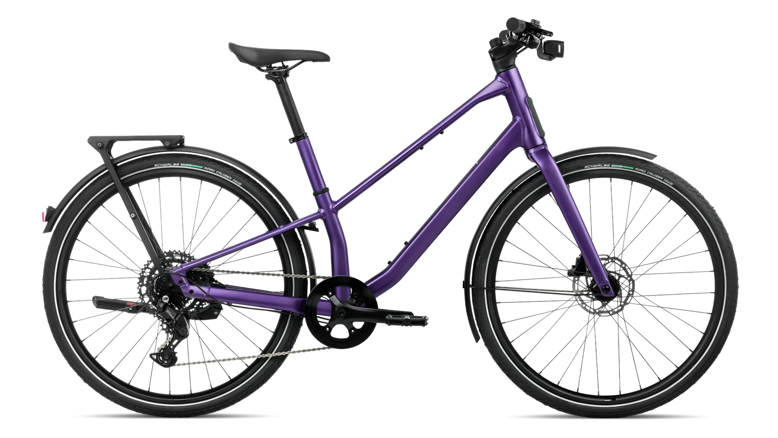orbea vector 20 city bike in plum colour