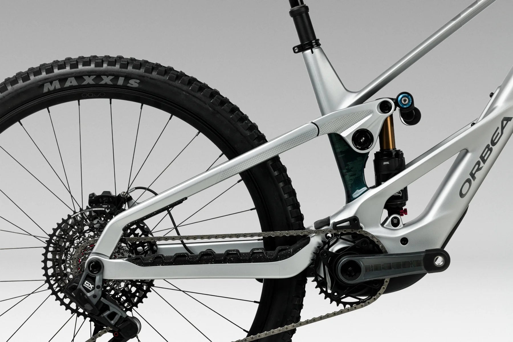 Close up of gear and chain system on the Orbea Wild LT