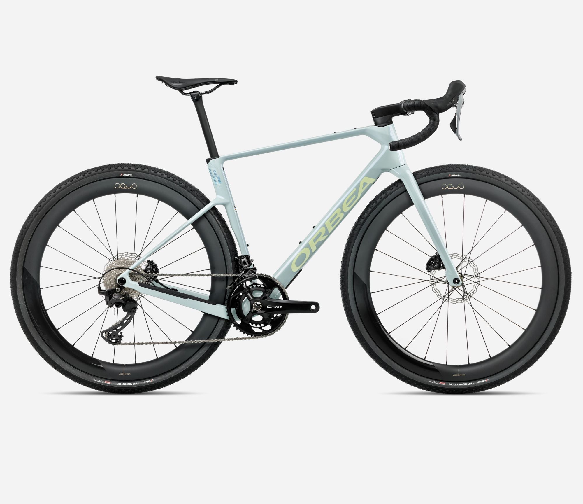 orbea terra race bike, m20ltd, frozen concrete colour, side view