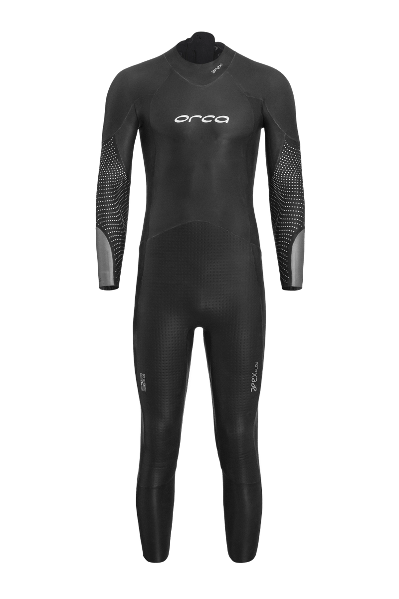 Orca Apex Flow triathlon wetsuit for men, front with Orca logo