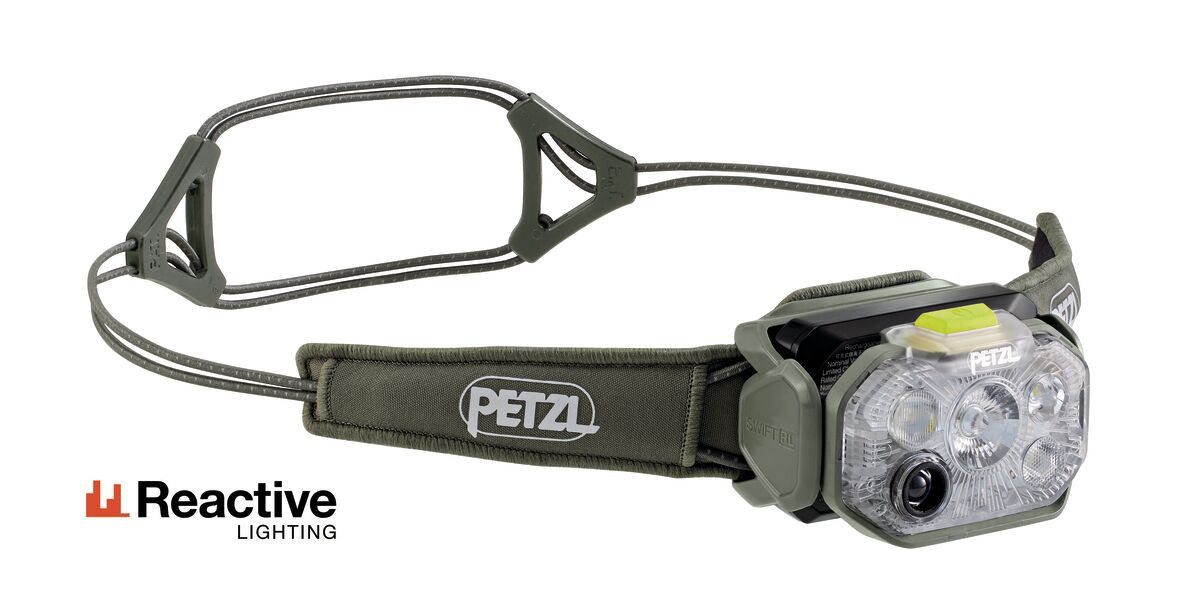 Petzl headtorch with reactive lighting , 1200 lumens in green