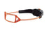 Petzl headtorch with reactive lighting , 1200 lumens in black and orange, inside view